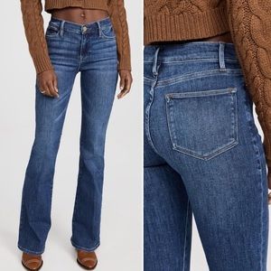 Frame Le High Flare Jeans in Bestia Mid Wash Retro Western Casual Effortless 28
